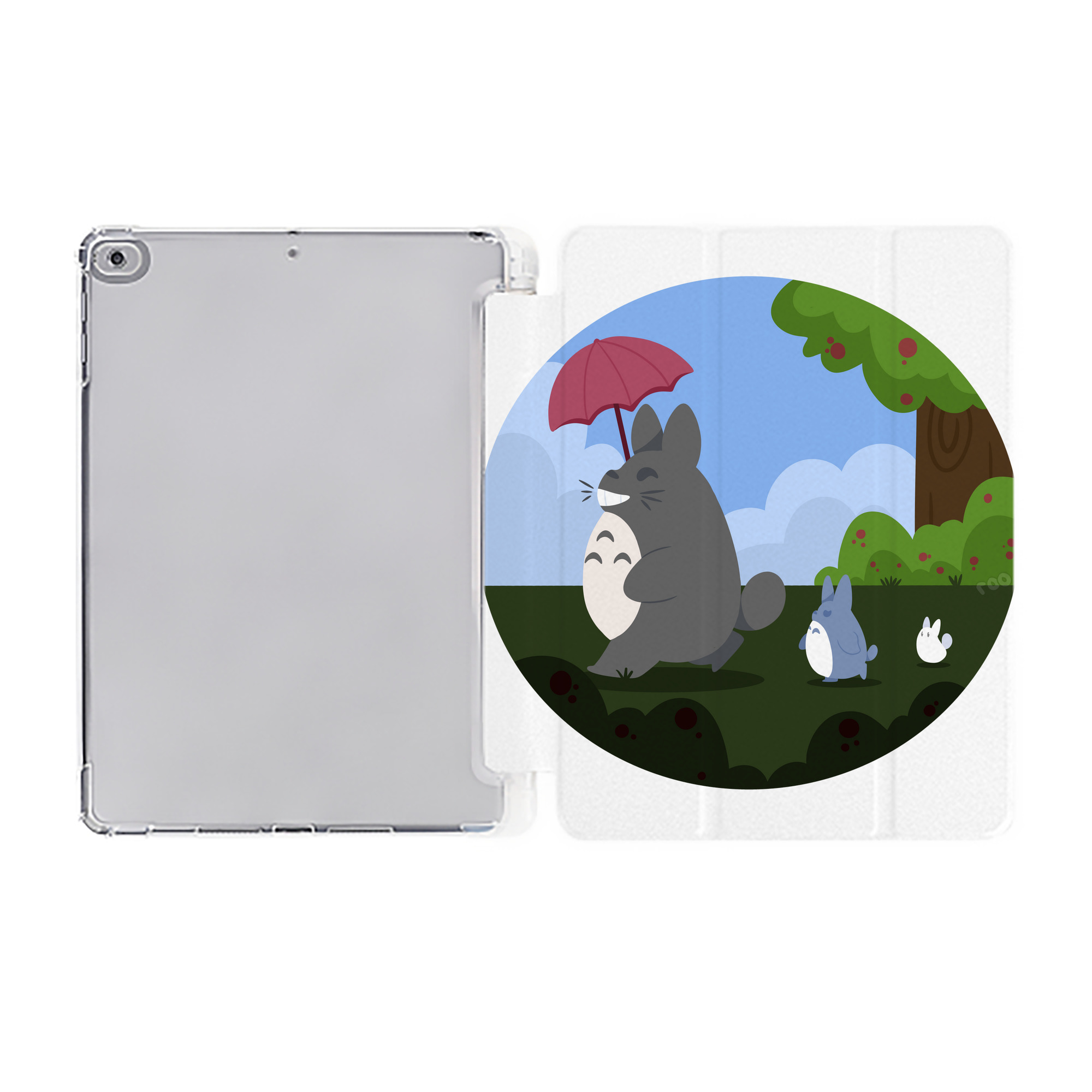 （画像用） となりのトトロ 草壁メイ 草壁サツキ My Neighbor Totoro Satsuki Kusakabe Mei Kusakabe IPad ケース ペン収納付き 三つ折りスタンド PUレザー×シリコン 対応機種9.5/10.5/10.9インチ